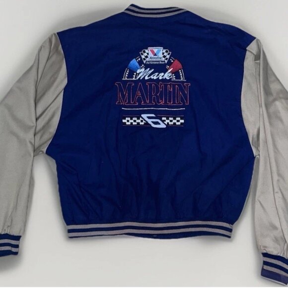 VTG Track Gear Valvoline Racing Jacket Mark Martin #6 Blue Size Large USA Made - Picture 2 of 10